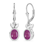 D'Joy Ilakaka Rosa Saphir (Fissure gefüllt) Ohrringe 925 Silber rhodiniert ca. 4,05 ct.
