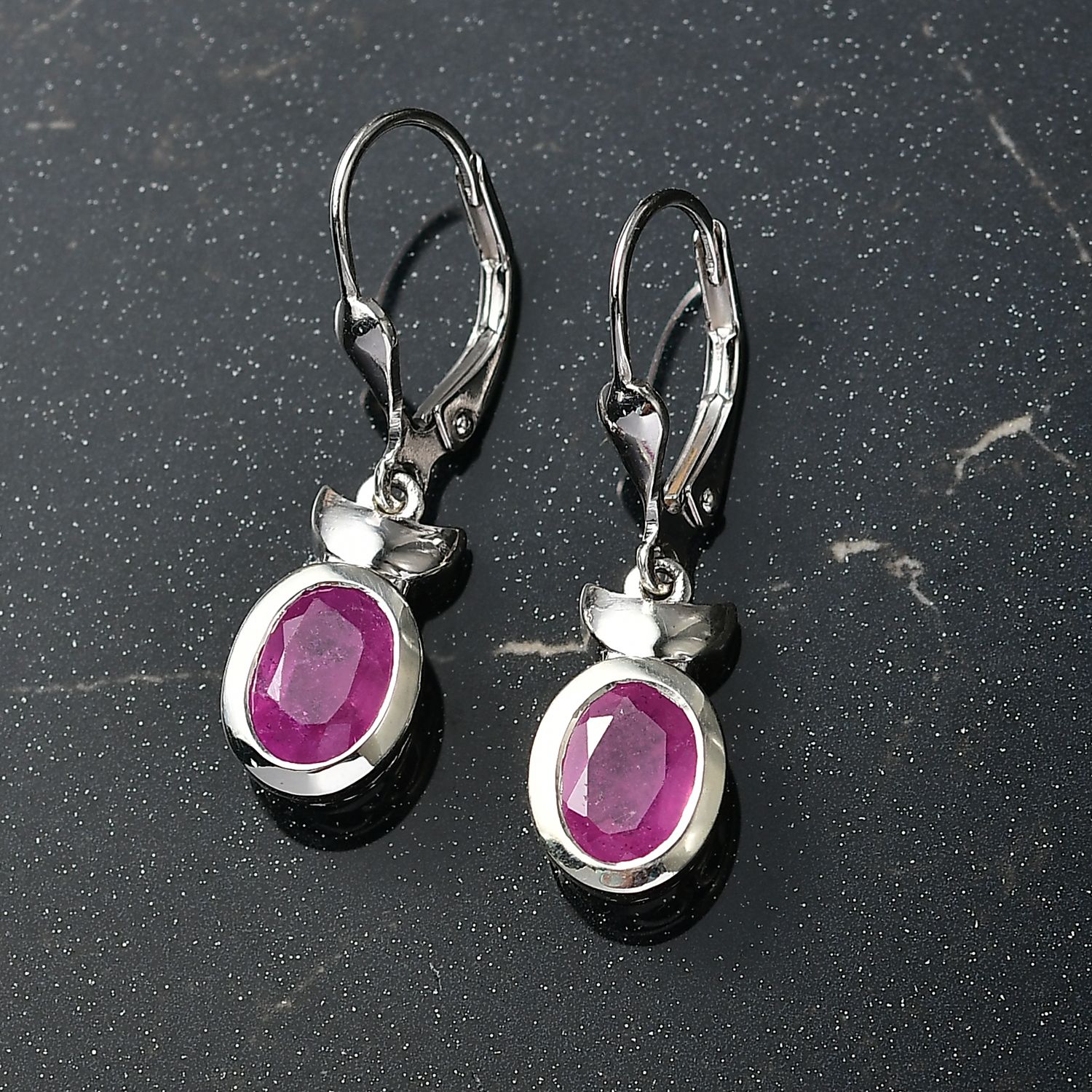 D'Joy Ilakaka Rosa Saphir (Fissure gefüllt) Ohrringe 925 Silber rhodiniert ca. 4,05 ct.