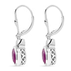 D'Joy Ilakaka Rosa Saphir (Fissure gefüllt) Ohrringe 925 Silber rhodiniert ca. 4,05 ct.