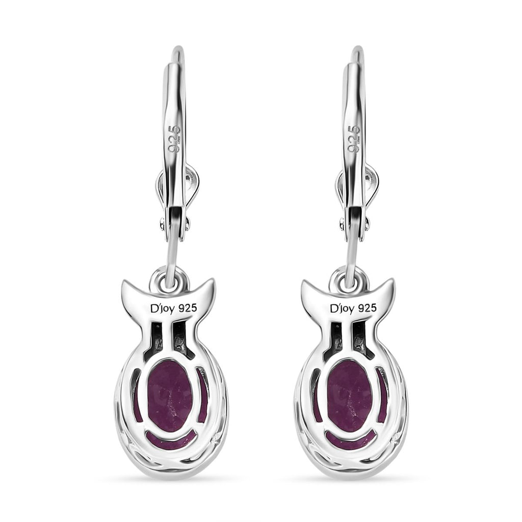 D'Joy Ilakaka Rosa Saphir (Fissure gefüllt) Ohrringe 925 Silber rhodiniert ca. 4,05 ct.