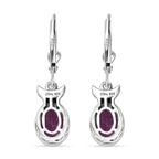 D'Joy Ilakaka Rosa Saphir (Fissure gefüllt) Ohrringe 925 Silber rhodiniert ca. 4,05 ct.