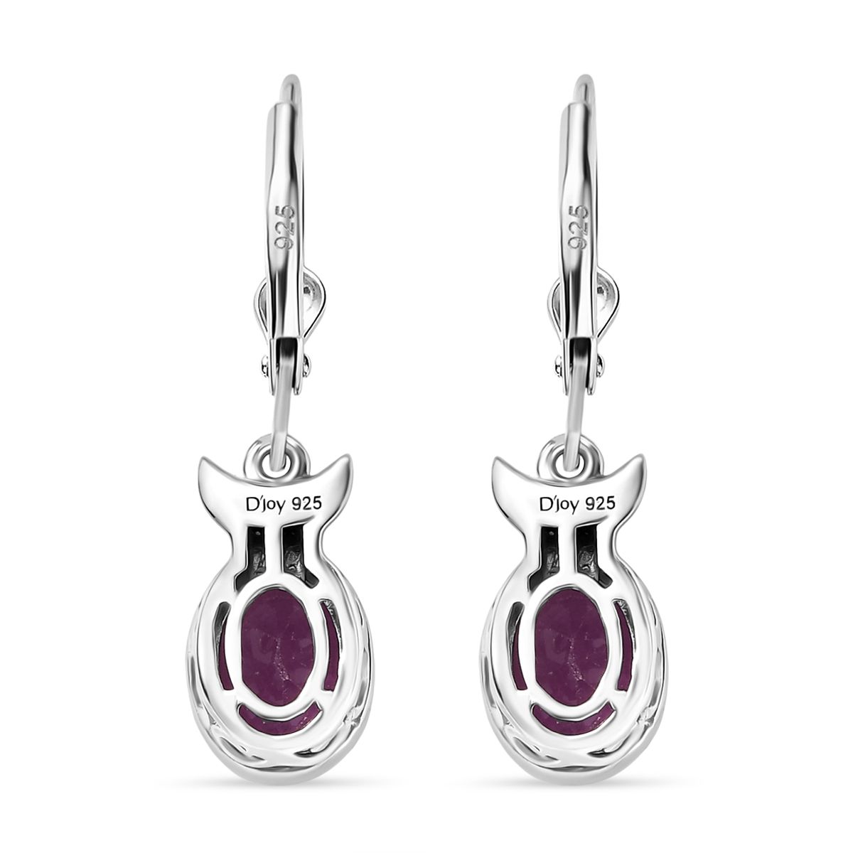 D'Joy Ilakaka Rosa Saphir (Fissure gefüllt) Ohrringe 925 Silber rhodiniert ca. 4,05 ct.