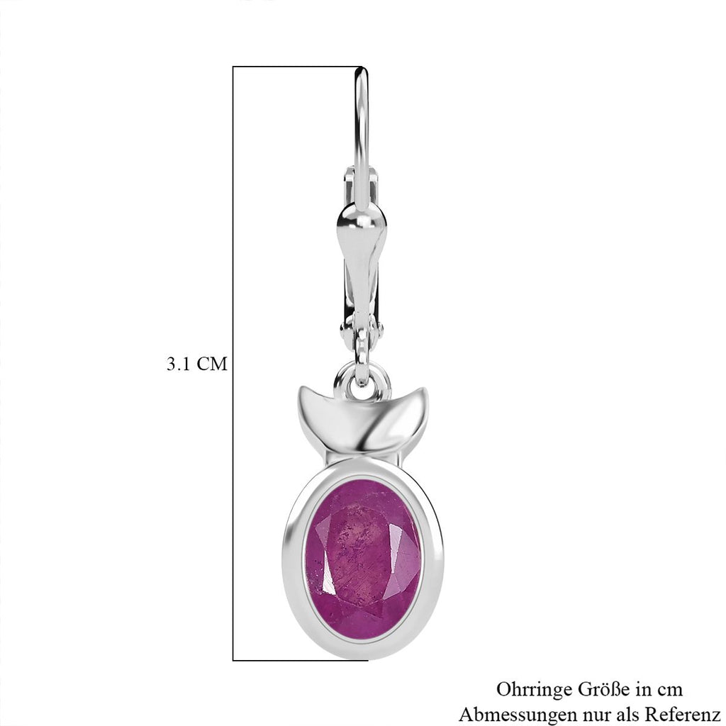 D'Joy Ilakaka Rosa Saphir (Fissure gefüllt) Ohrringe 925 Silber rhodiniert ca. 4,05 ct.