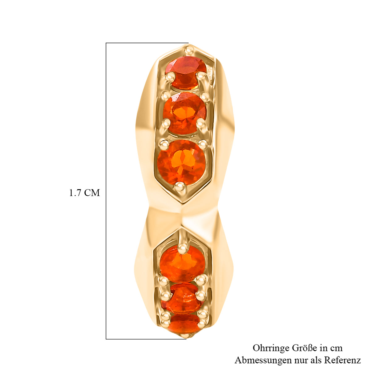 D'Joy AAA Blaze Feueropal Ohrringe 925 Silber 750 Gelb Vergoldet ca. 0.56 ct