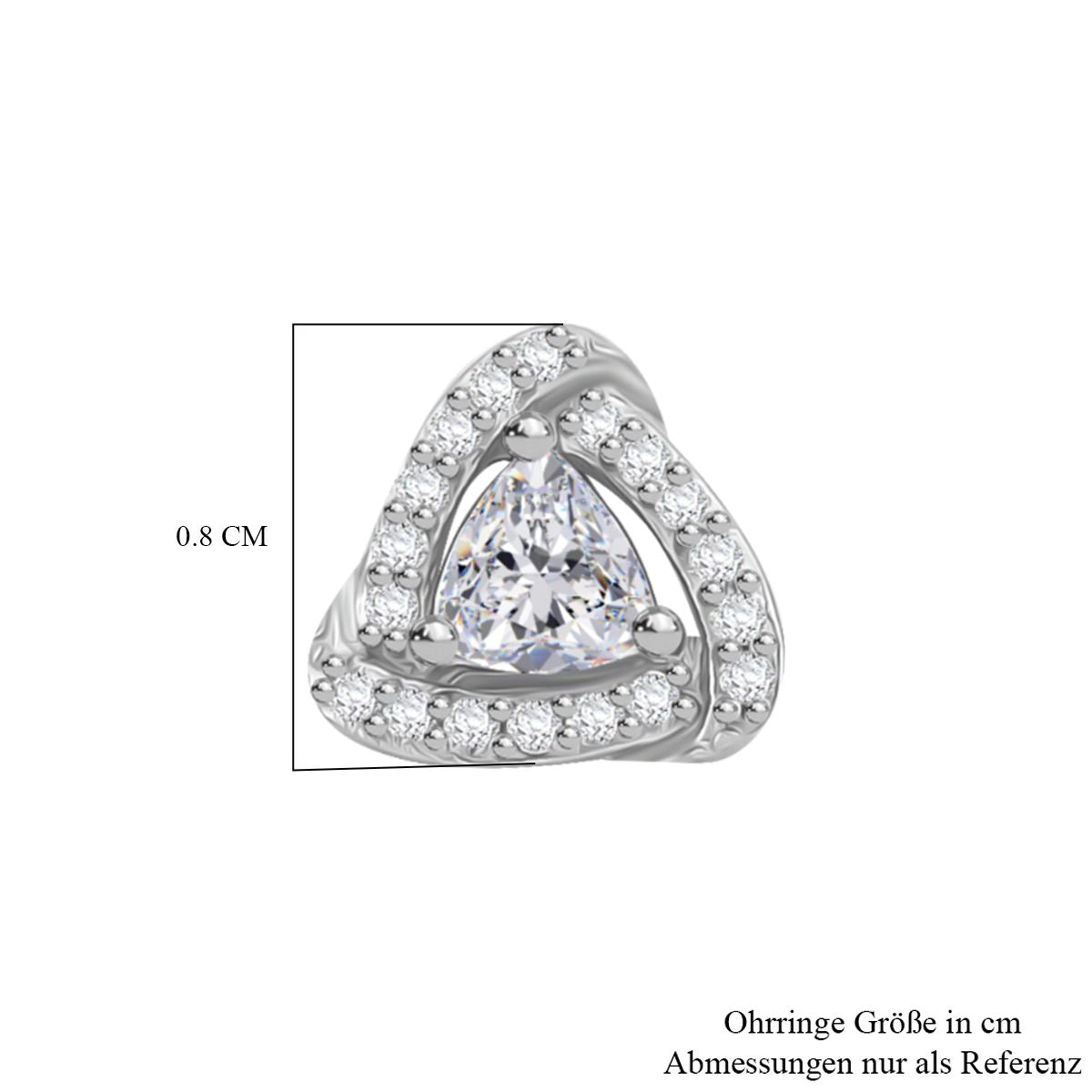 RADIANTA GRA zertifiziert Moissanit (D-VVS) Ohrringe 925 Silber rhodiniert ca. 0.76 ct