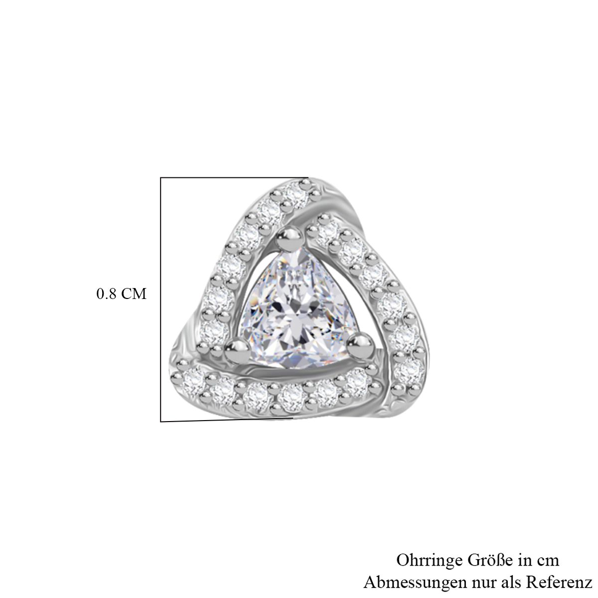 RADIANTA GRA zertifiziert Moissanit (D-VVS) Ohrringe 925 Silber rhodiniert ca. 0.76 ct