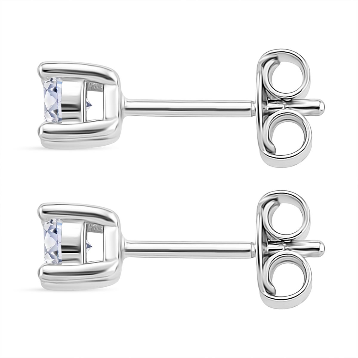 RADIANTA GRA zertifiziert Moissanit (D-VVS) Ohrringe 925 Silber rhodiniert ca. 0.48 ct