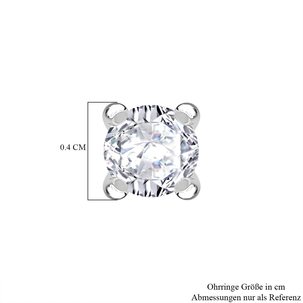 RADIANTA GRA zertifiziert Moissanit (D-VVS) Ohrringe 925 Silber rhodiniert ca. 0.48 ct