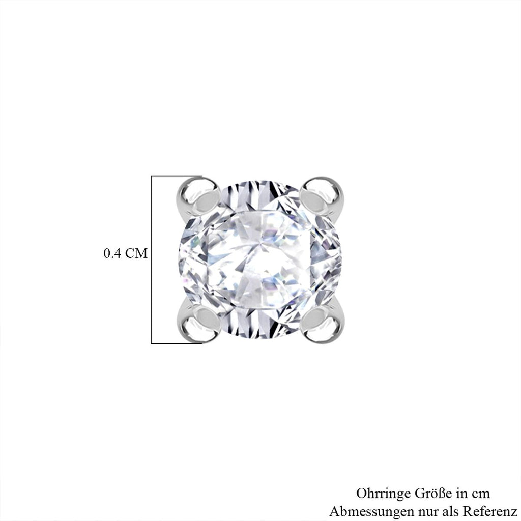 RADIANTA GRA zertifiziert Moissanit (D-VVS) Ohrringe 925 Silber rhodiniert ca. 0.48 ct
