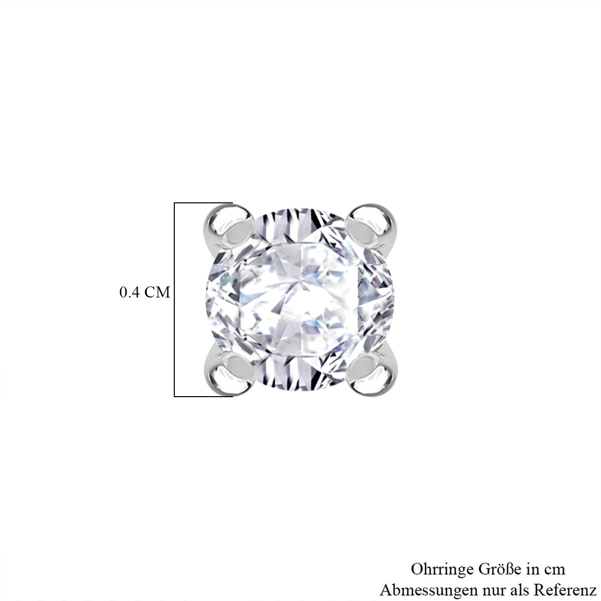 RADIANTA GRA zertifiziert Moissanit (D-VVS) Ohrringe 925 Silber rhodiniert ca. 0.48 ct
