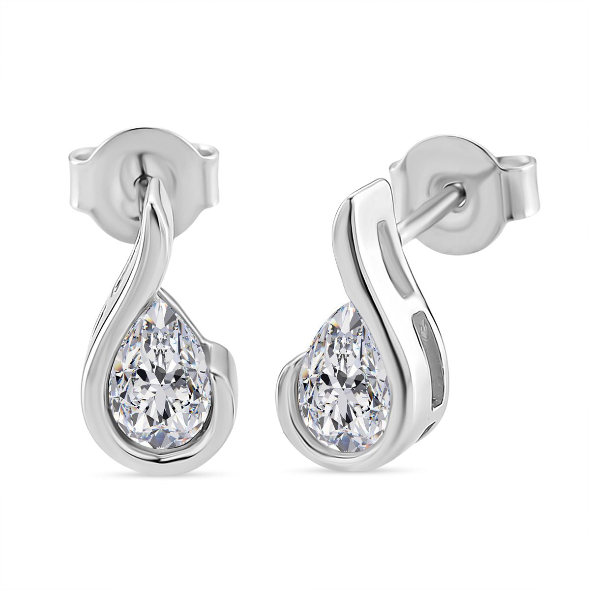 RADIANTA GRA zertifiziert Moissanit (D-VVS) Ohrringe 925 Silber rhodiniert ca. 0.84 ct