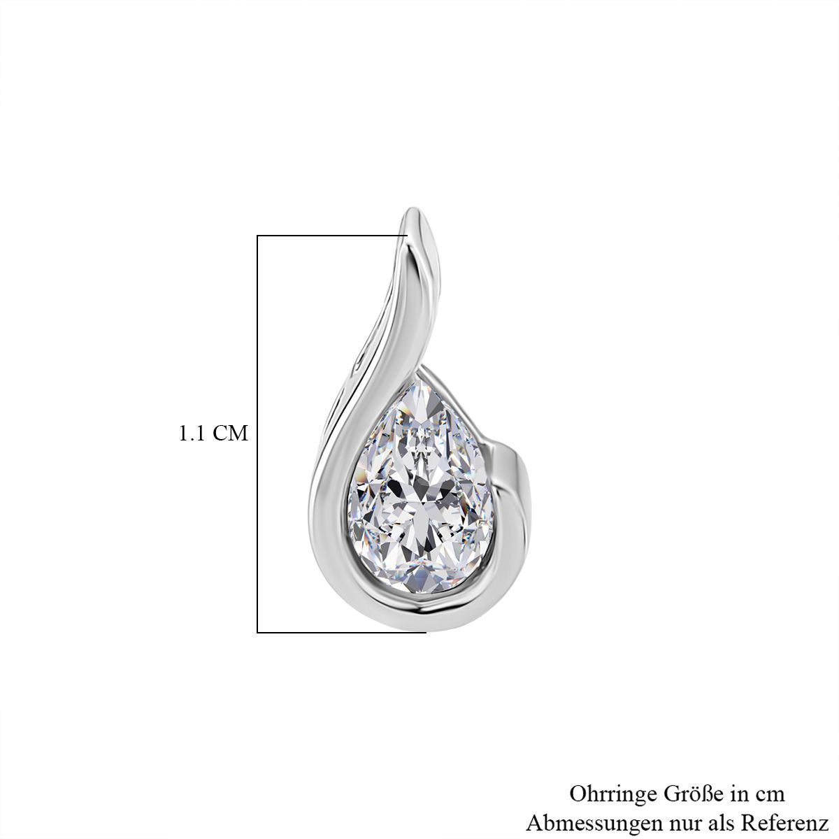 RADIANTA GRA zertifiziert Moissanit (D-VVS) Ohrringe 925 Silber rhodiniert ca. 0.84 ct