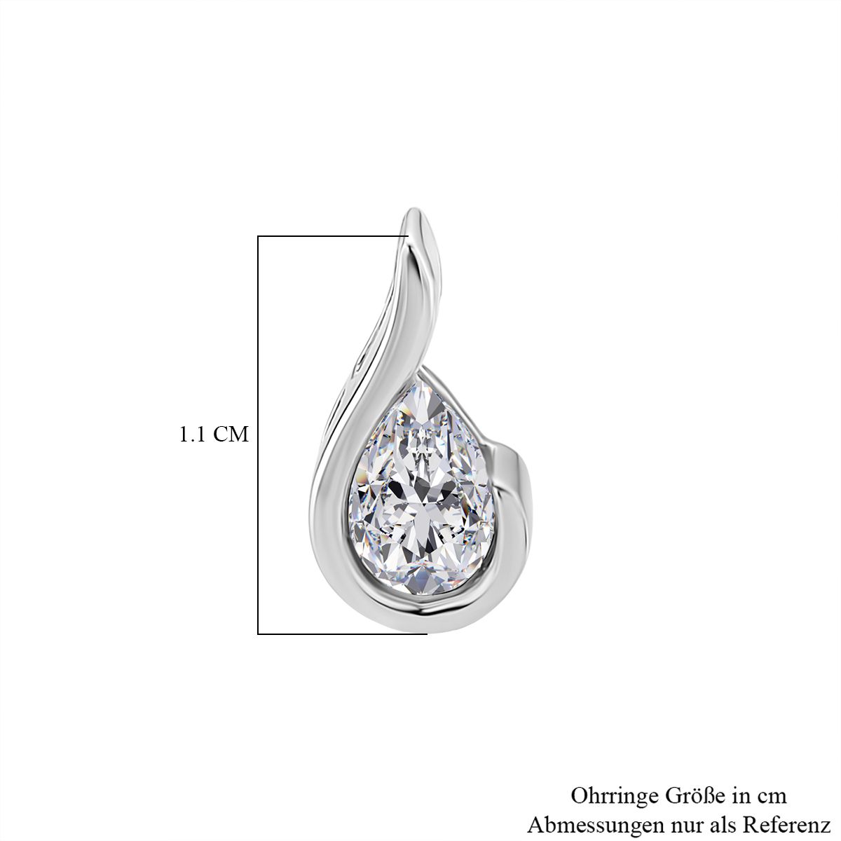 RADIANTA GRA zertifiziert Moissanit (D-VVS) Ohrringe 925 Silber rhodiniert ca. 0.84 ct