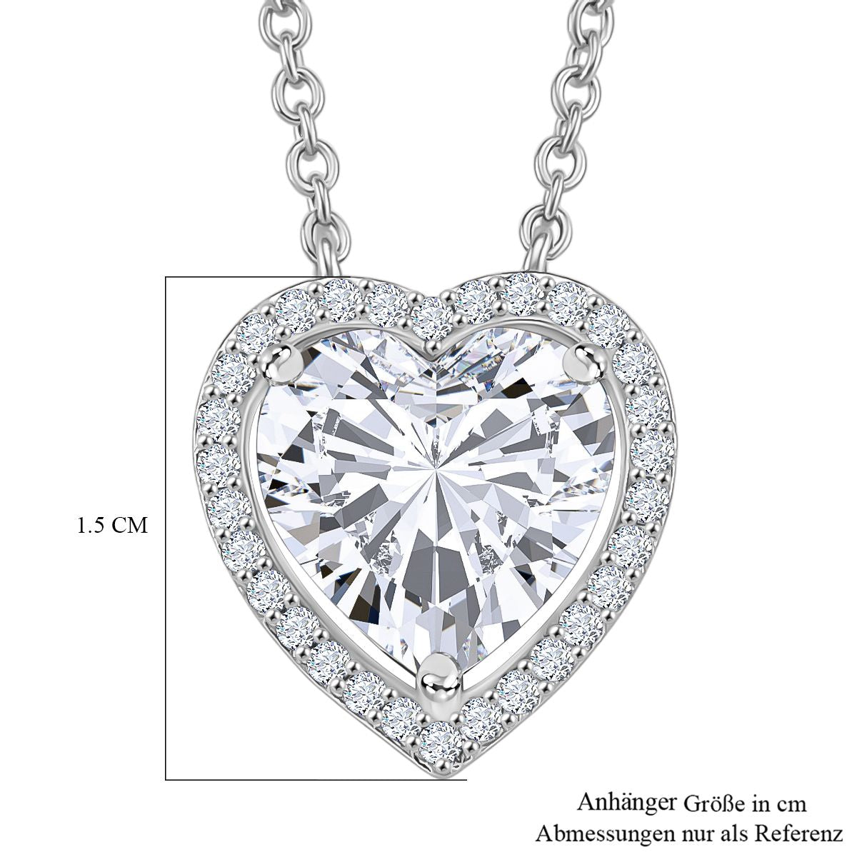 RADIANTA GRA zertifiziert Moissanit (D-VVS) Halskette ca. 45 cm 925 Silber rhodiniert ca. 3.74 ct