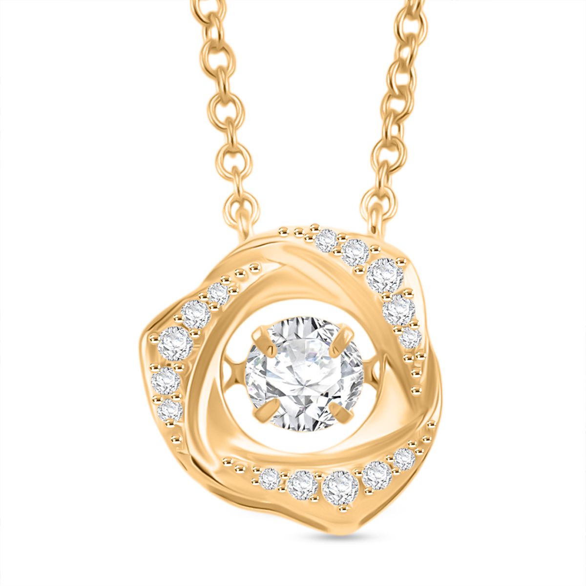 RADIANTA GRA zertifiziert Moissanit (D-VVS) Halskette ca. 45 cm 925 Silber vergoldet ca. 0.51 ct