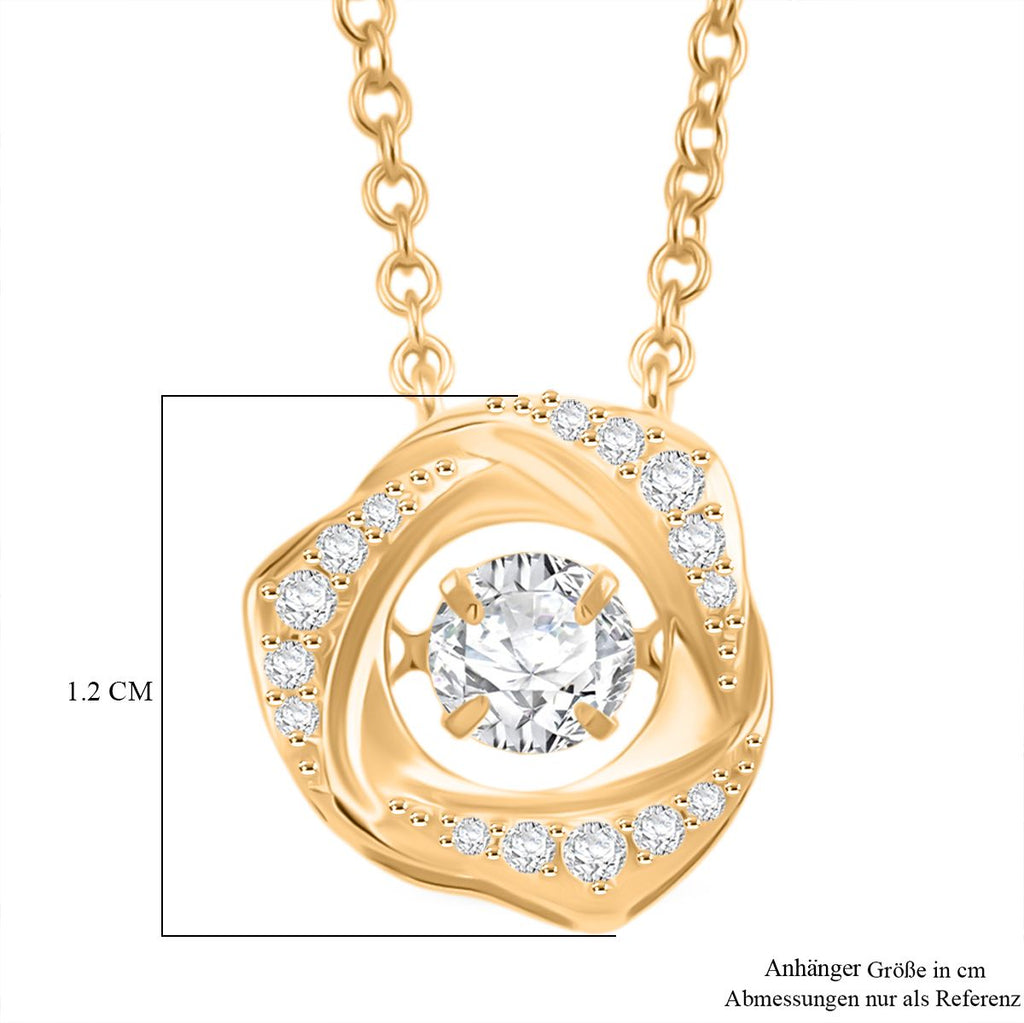RADIANTA GRA zertifiziert Moissanit (D-VVS) Halskette ca. 45 cm 925 Silber vergoldet ca. 0.51 ct