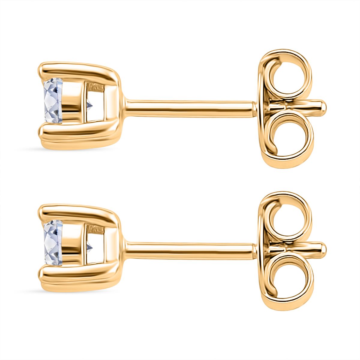 RADIANTA GRA zertifiziert Moissanit (D-VVS) Ohrringe 925 Silber vergoldet ca. 0.48 ct