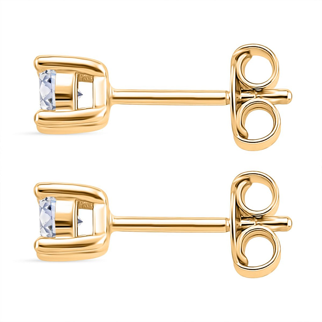 RADIANTA GRA zertifiziert Moissanit (D-VVS) Ohrringe 925 Silber vergoldet ca. 0.48 ct