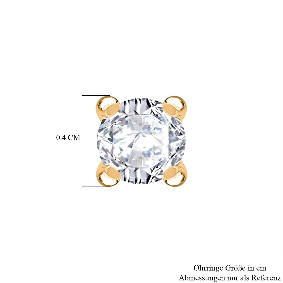 RADIANTA GRA zertifiziert Moissanit (D-VVS) Ohrringe 925 Silber vergoldet ca. 0.48 ct