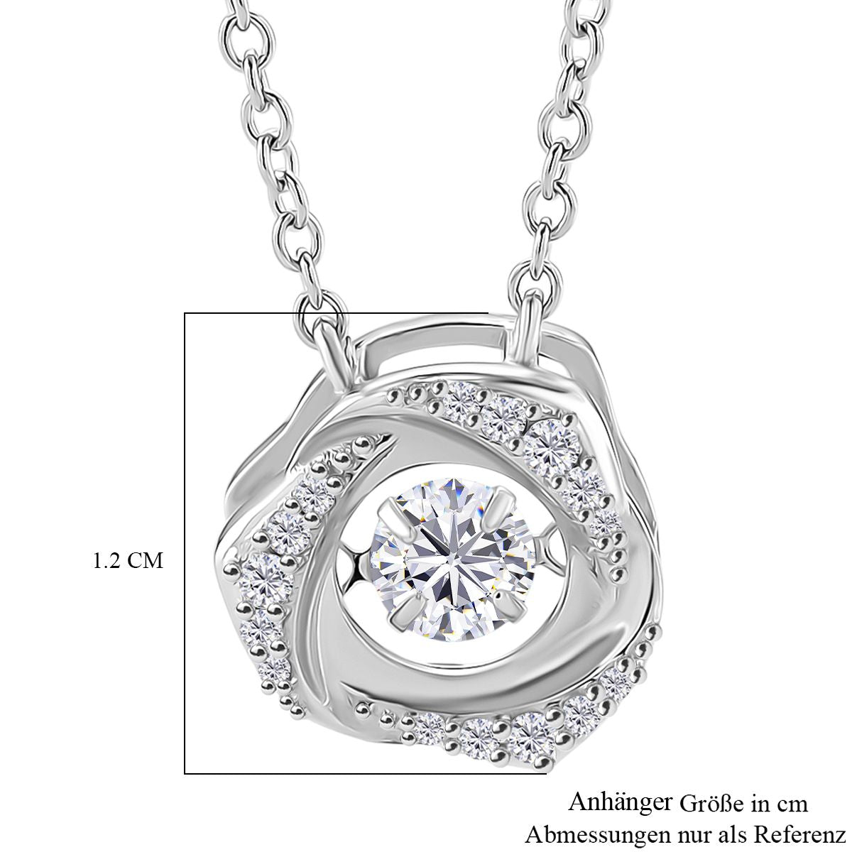RADIANTA GRA zertifiziert Moissanit (D-VVS) Halskette ca. 45 cm 925 Silber rhodiniert ca. 0.51 ct