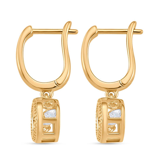 RADIANTA GRA zertifiziert Moissanit (D-VVS) Ohrringe 925 Silber vergoldet ca. 0.48 ct