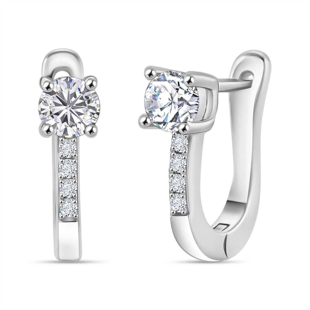 RADIANTA GRA zertifiziert Moissanit (D-VVS) Ohrringe 925 Silber rhodiniert ca. 0.54 ct