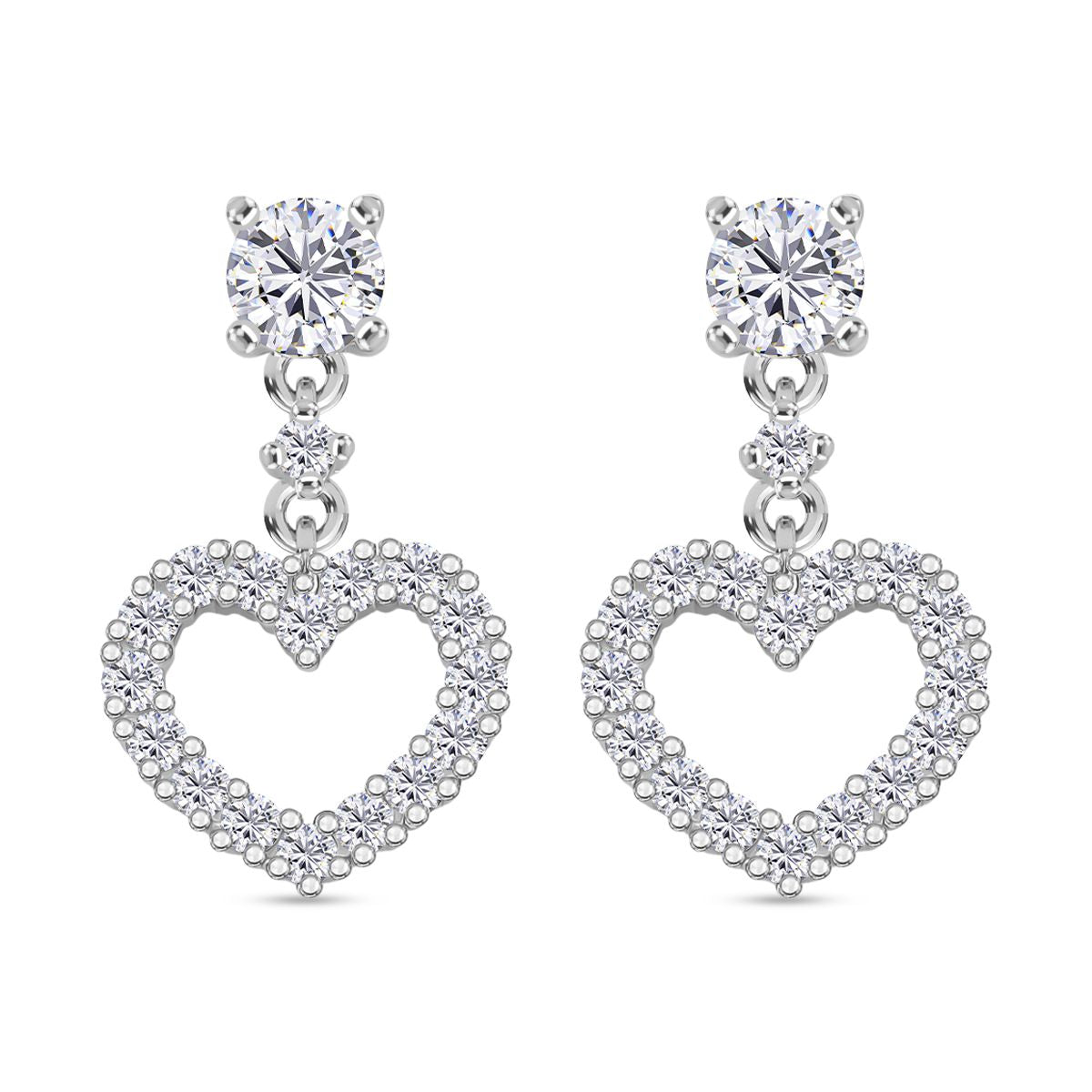 RADIANTA GRA zertifiziert Moissanit (D-VVS) Ohrringe 925 Silber rhodiniert ca. 1.00 ct