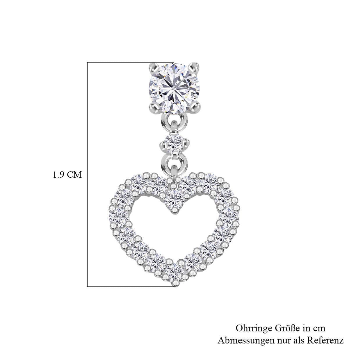 RADIANTA GRA zertifiziert Moissanit (D-VVS) Ohrringe 925 Silber rhodiniert ca. 1.00 ct