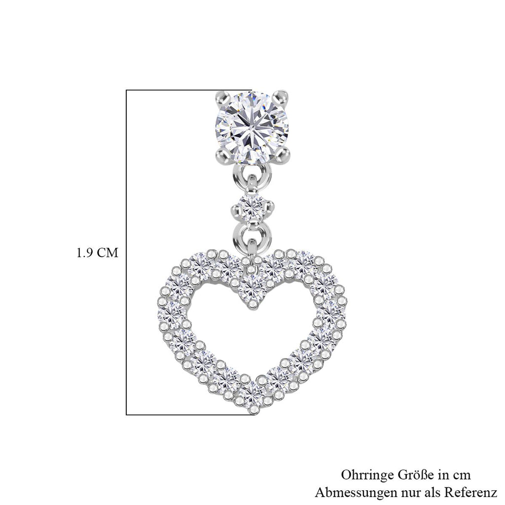 RADIANTA GRA zertifiziert Moissanit (D-VVS) Ohrringe 925 Silber rhodiniert ca. 1.00 ct