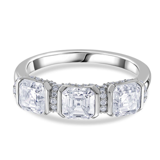 RADIANTA GRA zertifiziert Moissanit (D-VVS) Ring 925 Silber rhodiniert (Größe 19.00) ca. 2.06 ct