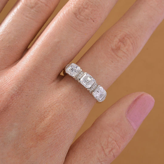 RADIANTA GRA zertifiziert Moissanit (D-VVS) Ring 925 Silber rhodiniert (Größe 19.00) ca. 2.06 ct