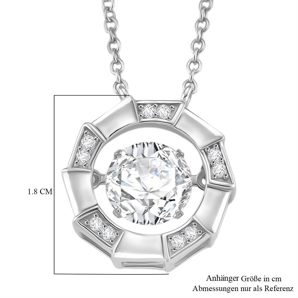 RADIANTA GRA zertifiziert Moissanit (D-VVS) Halskette ca. 45 cm 925 Silber rhodiniert ca. 1.88 ct