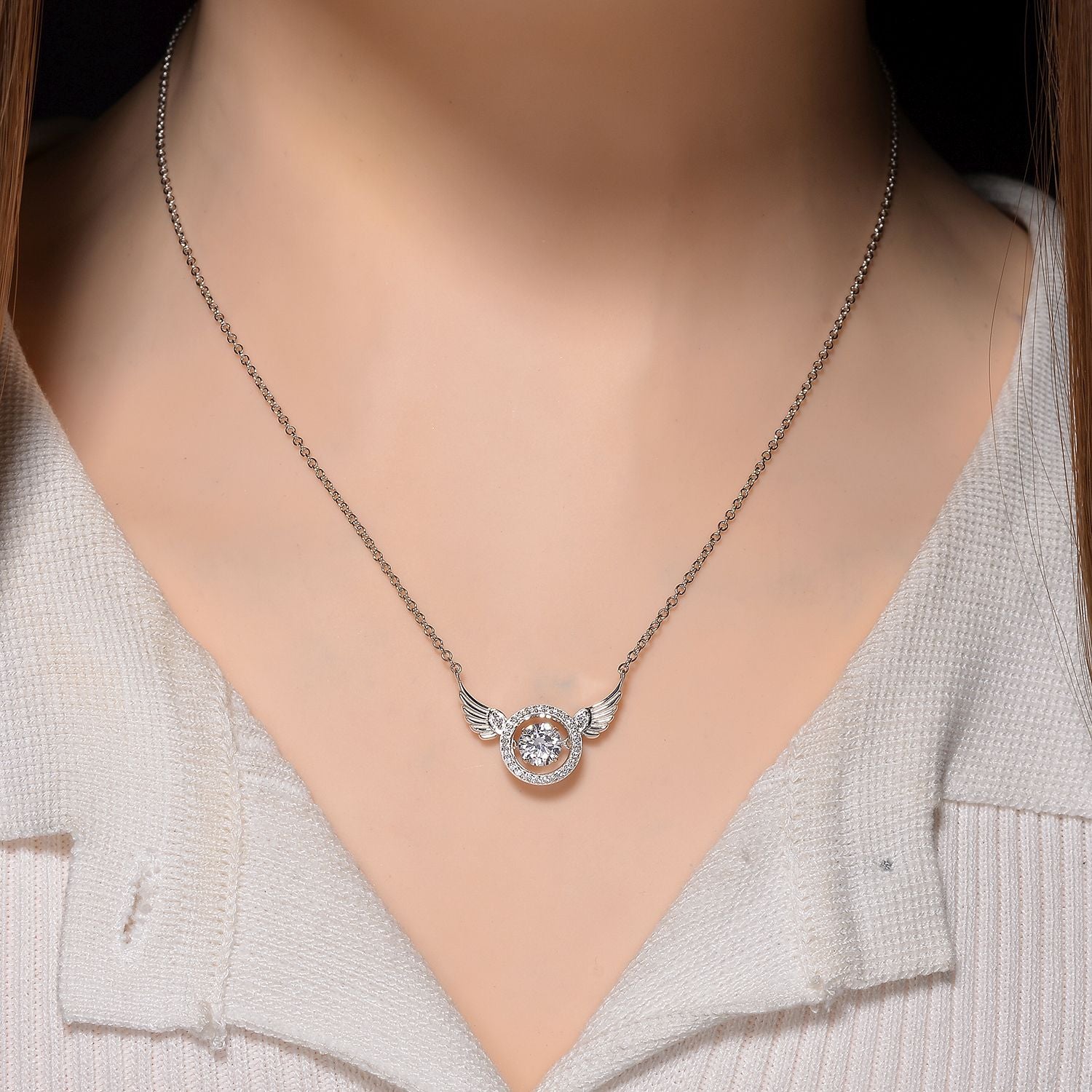 RADIANTA GRA zertifiziert Moissanit (D-VVS) Halskette ca. 45 cm 925 Silber rhodiniert ca. 1.09 ct