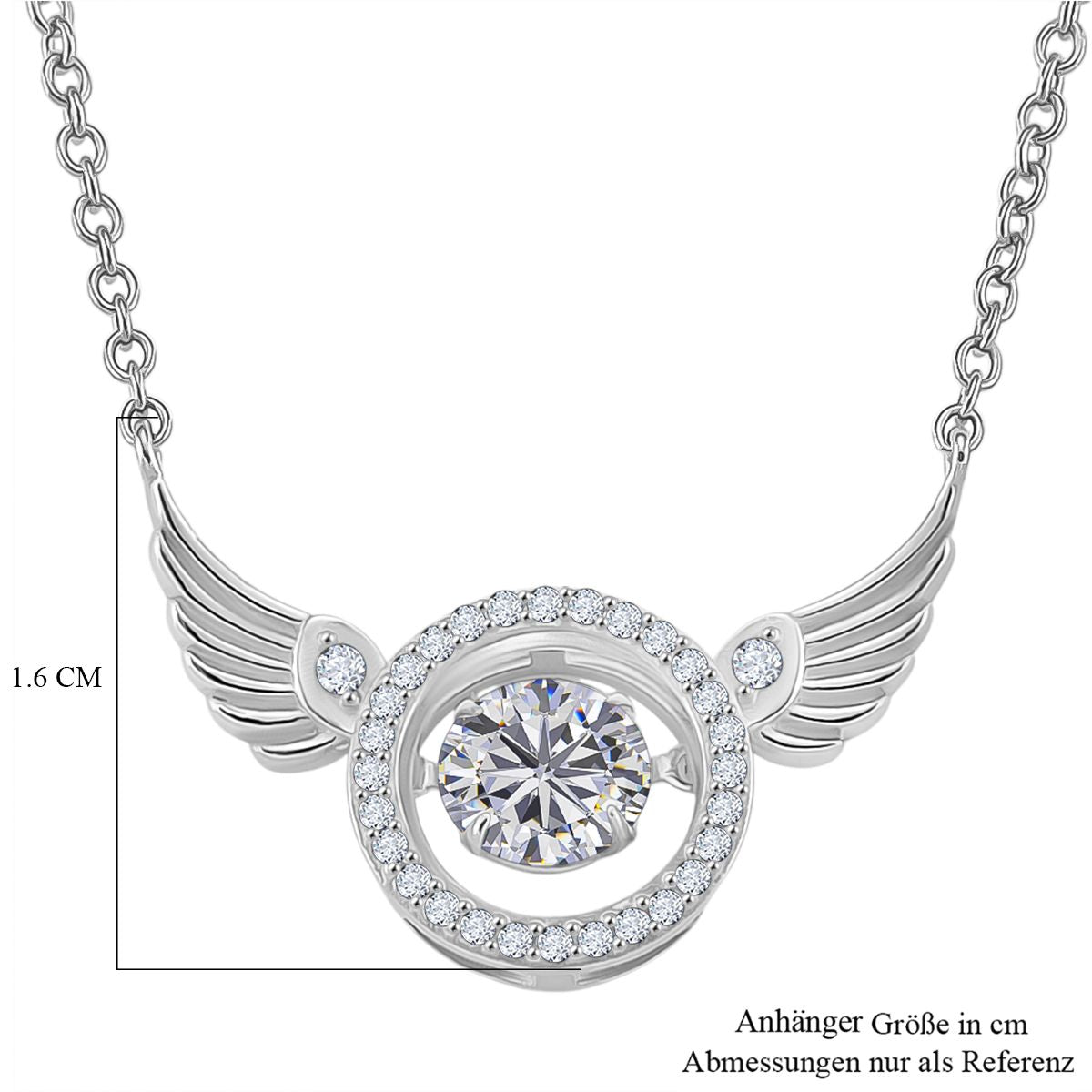 RADIANTA GRA zertifiziert Moissanit (D-VVS) Halskette ca. 45 cm 925 Silber rhodiniert ca. 1.09 ct