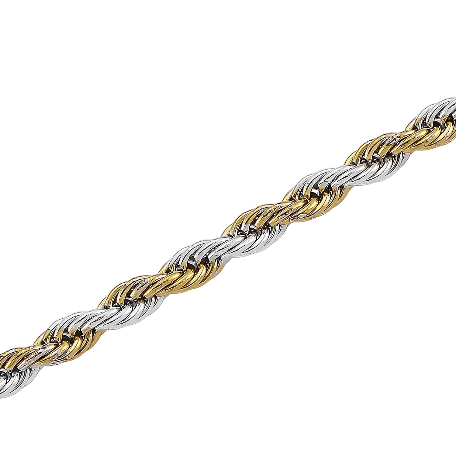 Kordelkette, 316L Edelstahl Bicolor, ca. 50 cm + 5 cm Extender, ca. 19,20g