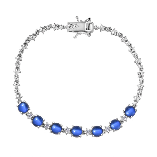D'Joy Aurora Mondstein, Weißer Zirkon Armband ca. 20 cm 925 Silber rhodiniert ca. 8,03 ct.