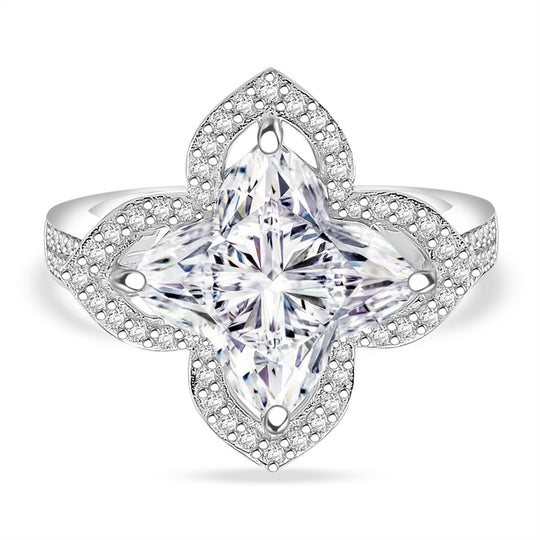 D'Joy Moissanit Ring 925 Silber rhodiniert (Größe 17.00) ca. 5,93 ct