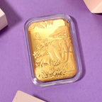 EXKLUSIVES GESCHENK - 999er Goldfolie mit Elefantenfamilie 10mg