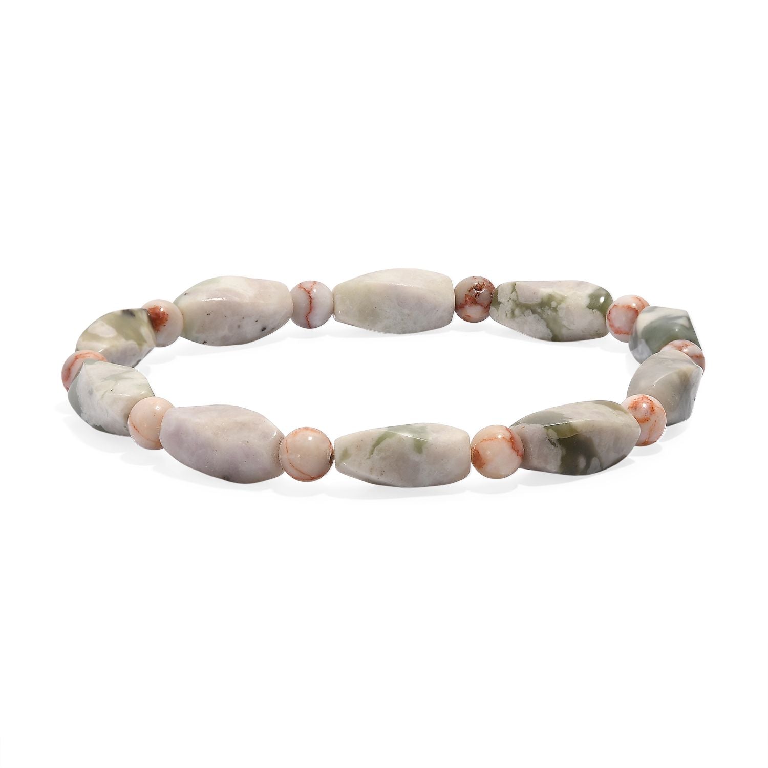 Rosa Web Jaspis Armband Flexibel (18 cm), ca. 80.00 ct