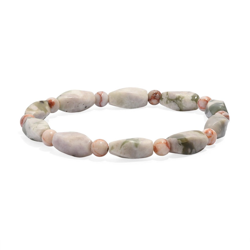 Rosa Web Jaspis Armband Flexibel (18 cm), ca. 80.00 ct