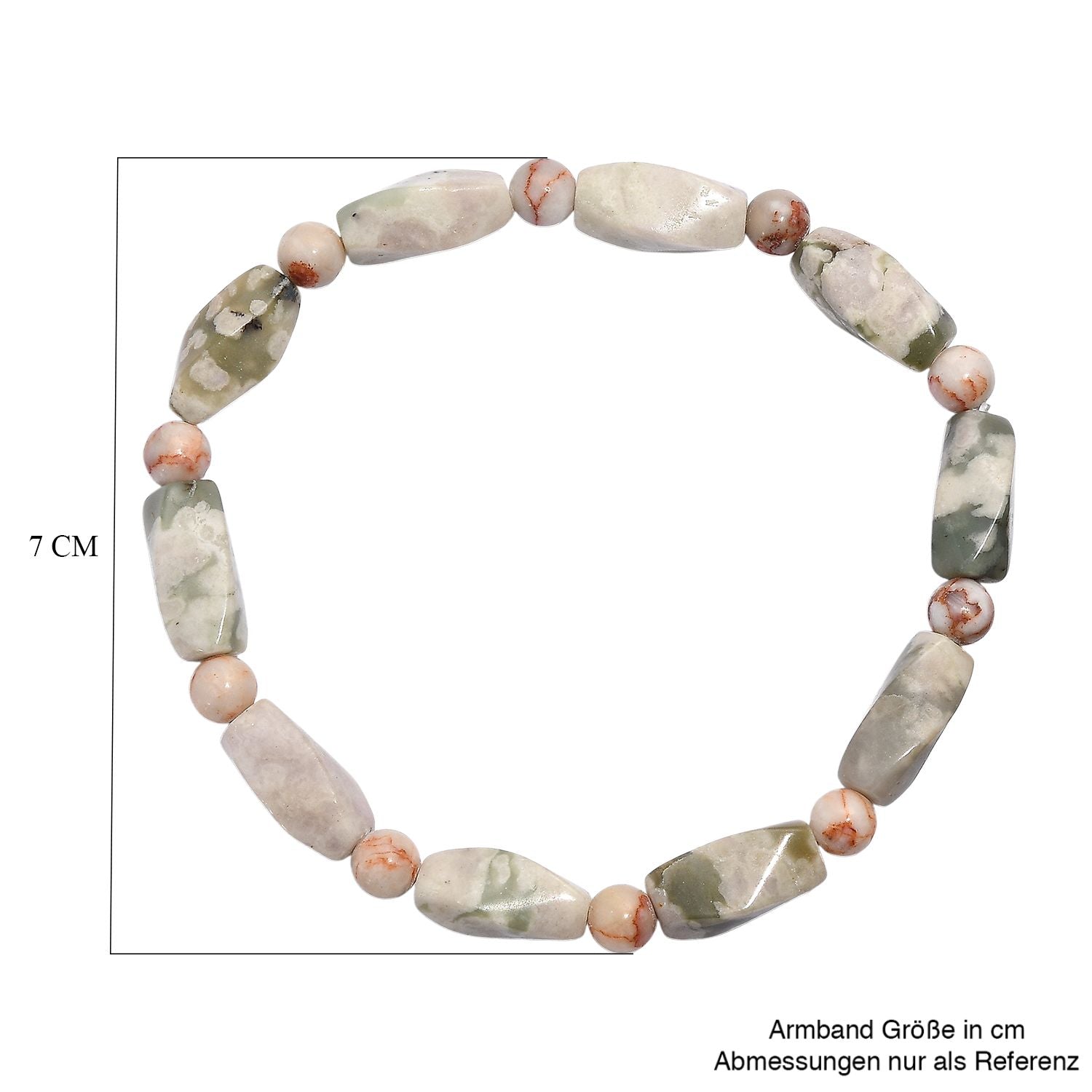 Rosa Web Jaspis Armband Flexibel (18 cm), ca. 80.00 ct