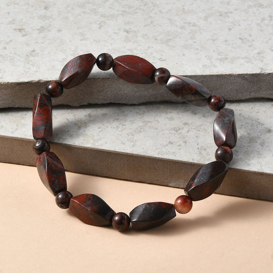 Rotes Tigerauge Armband Flexibel (18 cm), ca. 73.00 ct