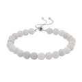 D'Joy EXTREM SELTEN Natürliche Weiße Jade Armband Flexibles (ca. 16.5 - 23 cm), 925 Silber rhodiniert ca. 90.00 ct