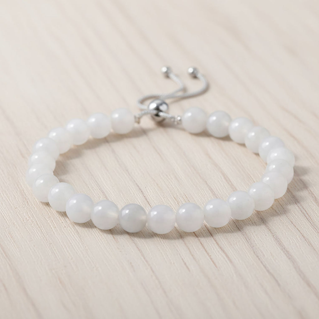 D'Joy EXTREM SELTEN Natürliche Weiße Jade Armband Flexibles (ca. 16.5 - 23 cm), 925 Silber rhodiniert ca. 90.00 ct