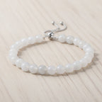 D'Joy EXTREM SELTEN Natürliche Weiße Jade Armband Flexibles (ca. 16.5 - 23 cm), 925 Silber rhodiniert ca. 90.00 ct