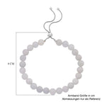 D'Joy EXTREM SELTEN Natürliche Weiße Jade Armband Flexibles (ca. 16.5 - 23 cm), 925 Silber rhodiniert ca. 90.00 ct