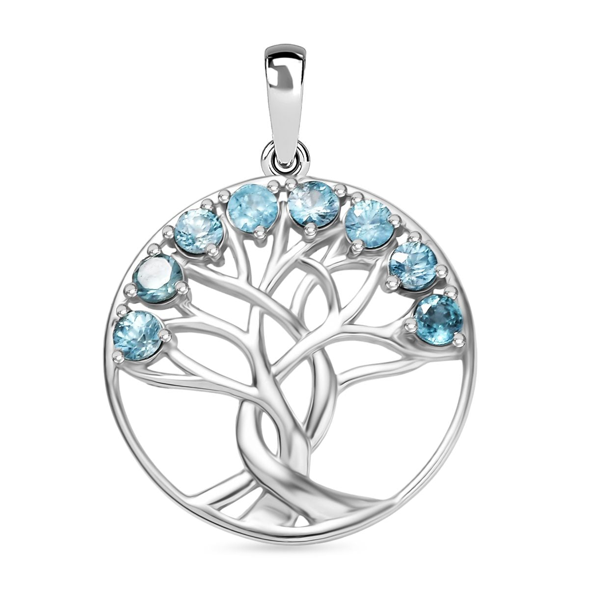 D'Joy Blauer Zirkon Anhänger 925 Silber rhodiniert ca. 1.35 ct