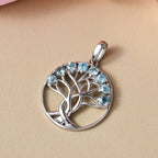 D'Joy Blauer Zirkon Anhänger 925 Silber rhodiniert ca. 1.35 ct