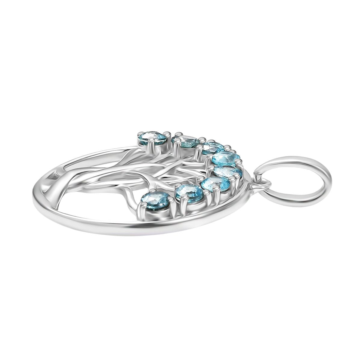 D'Joy Blauer Zirkon Anhänger 925 Silber rhodiniert ca. 1.35 ct