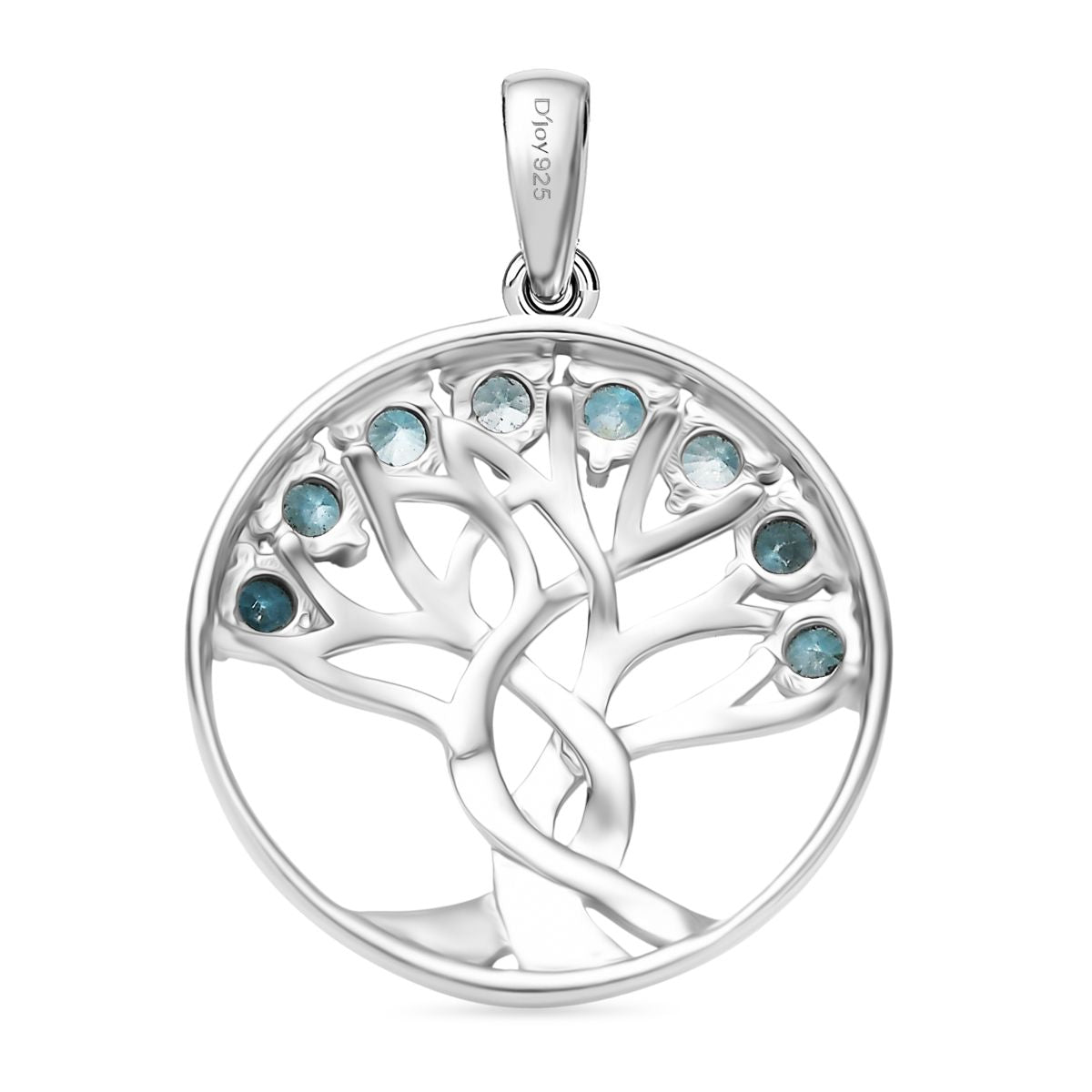 D'Joy Blauer Zirkon Anhänger 925 Silber rhodiniert ca. 1.35 ct